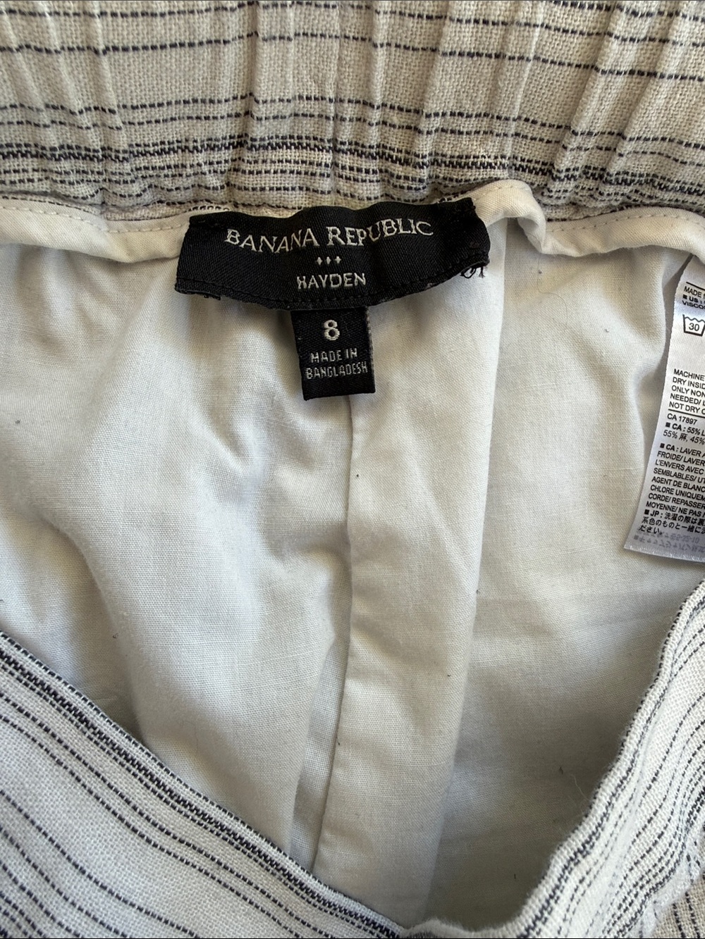 Banana Republic Cream and Gray Striped Chinos - Picture 2 of 5